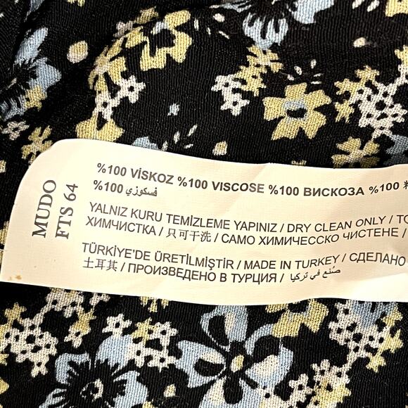 Mudo FTS64 Skirt Short Black Floral Lightweight Flowy Womens Size Large - Picture 6 of 6